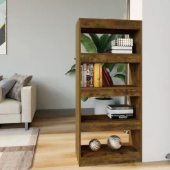 vidaXL Boekenkast/kamerscherm 60x30x135 cm bewerkt hout gerookt eiken