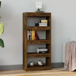 vidaXL Boekenkast/kamerscherm 60x30x135 cm bewerkt hout gerookt eiken