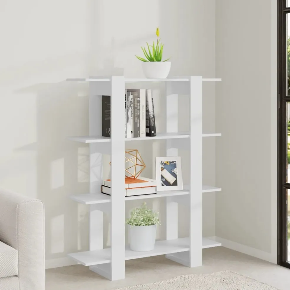 vidaXL Boekenkast/kamerscherm 100x30x123,5 cm wit