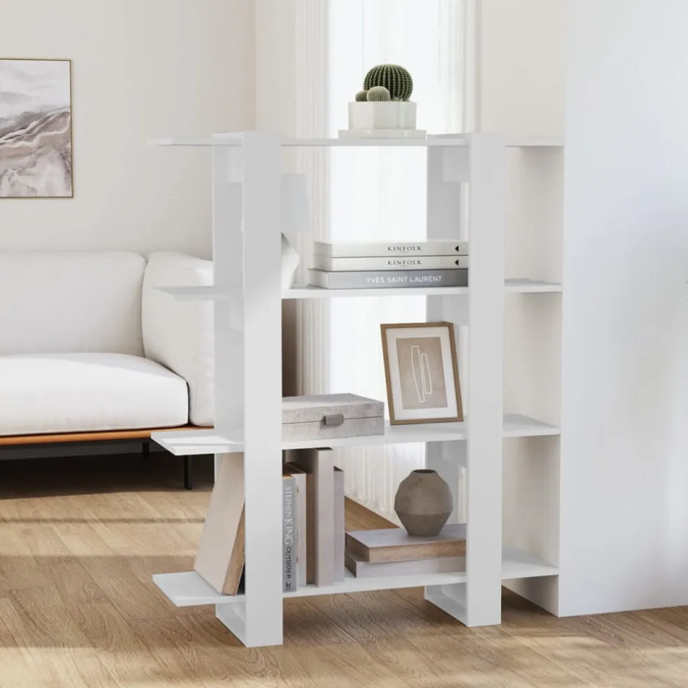 vidaXL Boekenkast/kamerscherm 100x30x123,5 cm wit