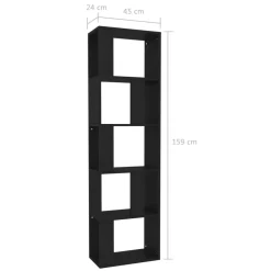 vidaXL Boekenkast/kamerscherm 45x24x159 cm bewerkt hout zwart
