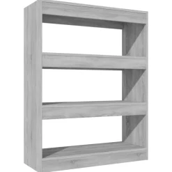 vidaXL Boekenkast/kamerscherm 80x30x103 cm bewerkt hout grijs sonoma