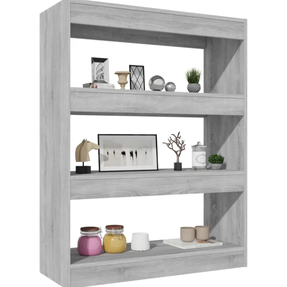 vidaXL Boekenkast/kamerscherm 80x30x103 cm bewerkt hout grijs sonoma