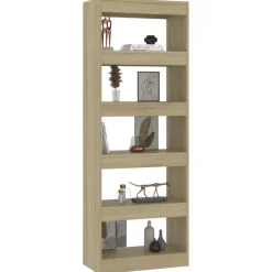 vidaXL Boekenkast/kamerscherm 60x30x166 cm bewerkt hout sonoma eiken
