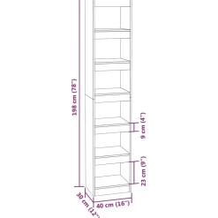 vidaXL Boekenkast/kamerscherm 40x30x198 cm wit