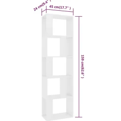 vidaXL Boekenkast/kamerscherm 45x24x159 cm bewerkt hout wit