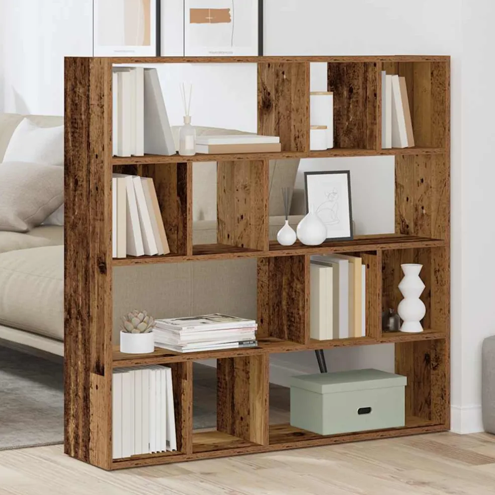 vidaXL Boekenkast/kamerscherm 105x24x102 cm oud houtkleurig