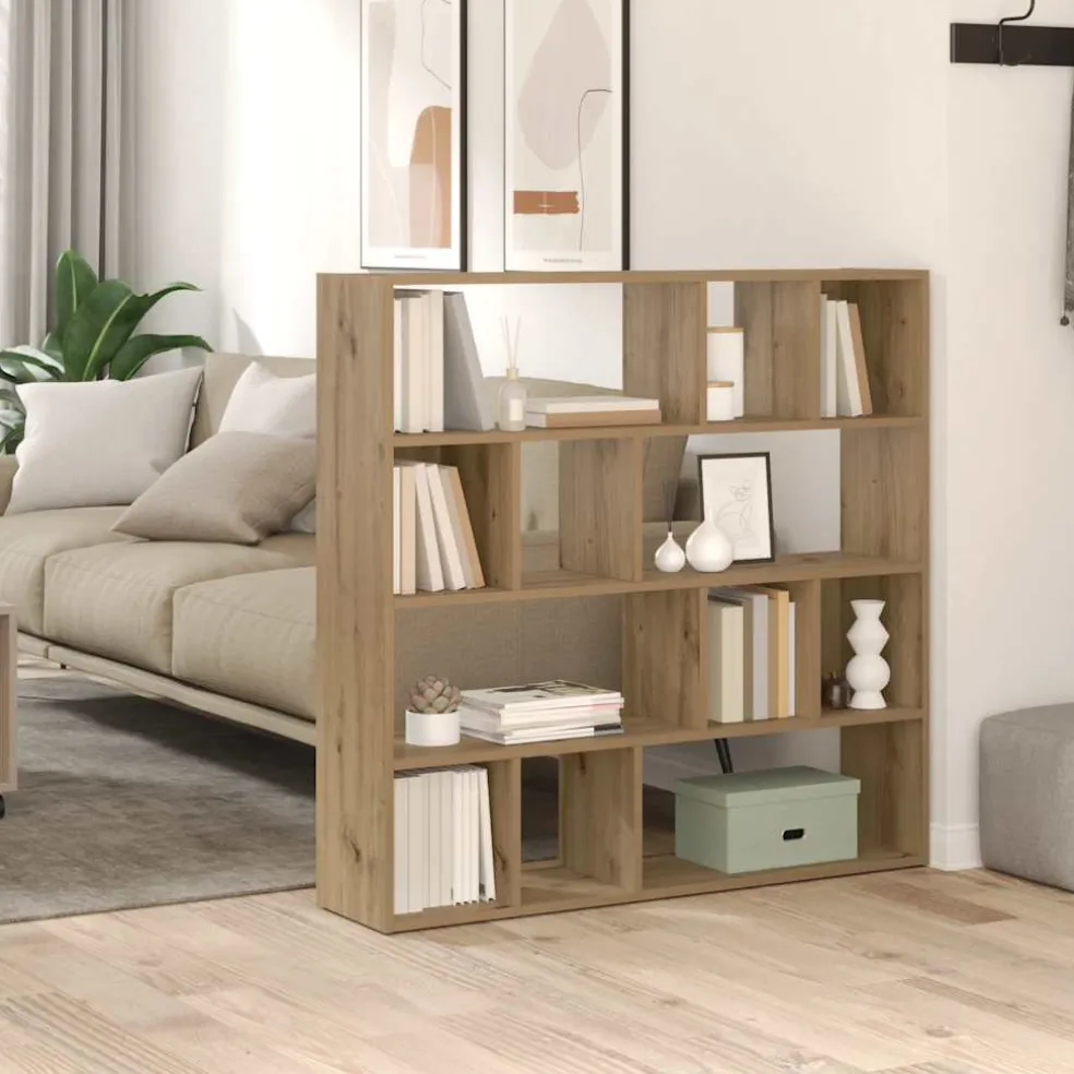 vidaXL Boekenkast/kamerscherm 105x24x102 cm artisanaal eikenkleur