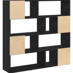 vidaXL Boekenkast/kamerverdeler zwart eiken 105x24x102 cm