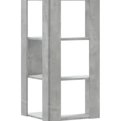 vidaXL Boekenkast 3-laags hoek 50x50x102 cm bewerkt hout betongrijs