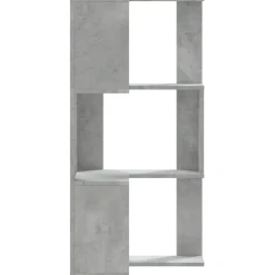 vidaXL Boekenkast 3-laags hoek 50x50x102 cm bewerkt hout betongrijs