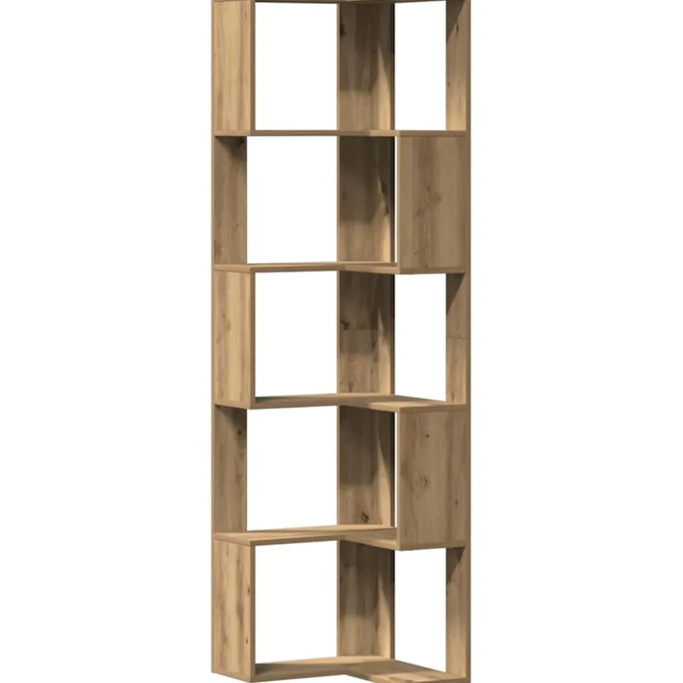 vidaXL Boekenkast 5-laags hoek 50x50x179 cm hout artisanaal eikenkleur