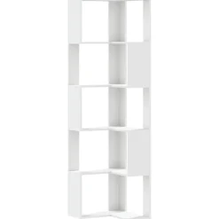 vidaXL Boekenkast 5-laags hoek 50x50x179 cm bewerkt hout wit
