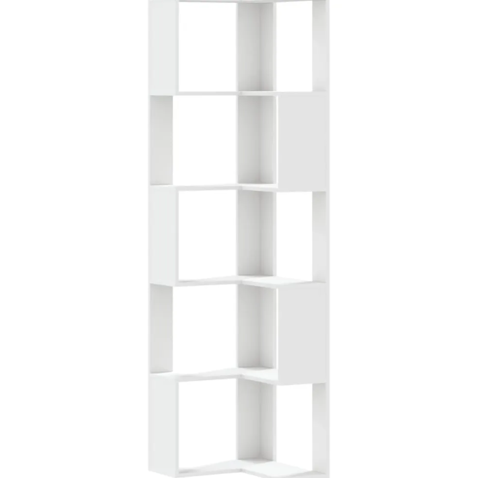 vidaXL Boekenkast 5-laags hoek 50x50x179 cm bewerkt hout wit