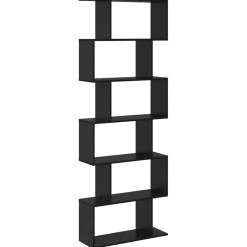 vidaXL Boekenkast 6-laags 70 x 24 x 193,5 cm Bewerkt hout Zwart Eiken