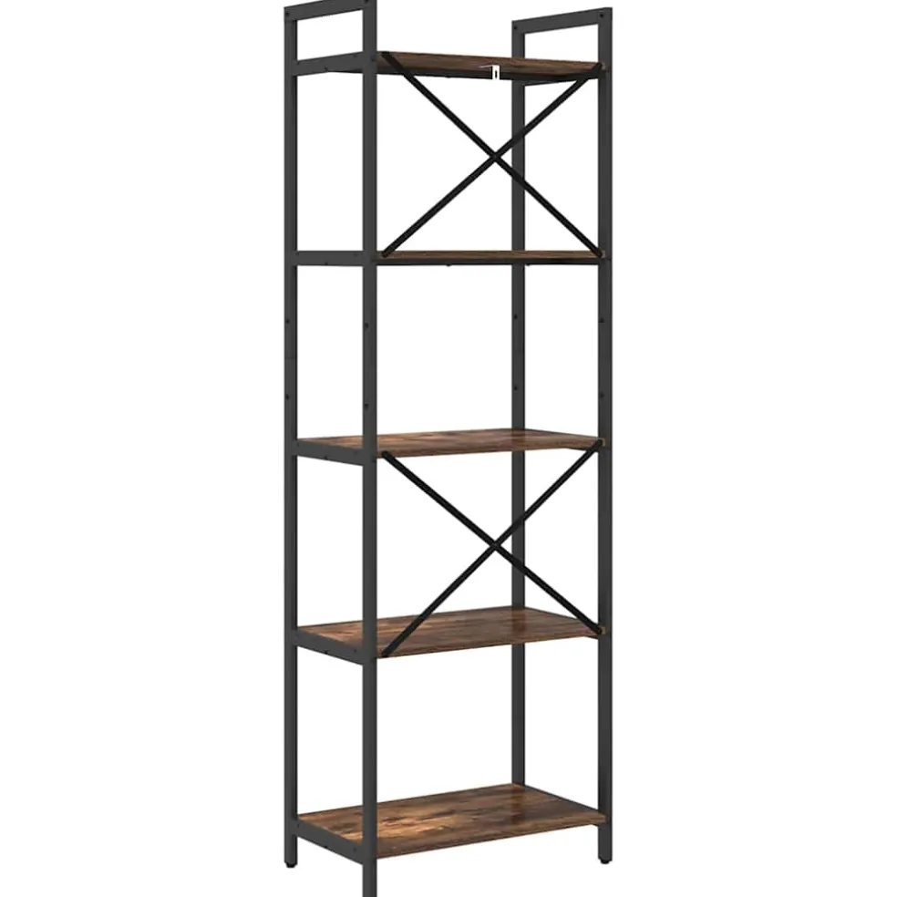 vidaXL Boekenkast 5-laags 56 x 34 x 171 cm Bewerkt hout Gerookt eiken
