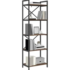 vidaXL Boekenkast 5-laags 56 x 34 x 171 cm Bewerkt hout Gerookt eiken