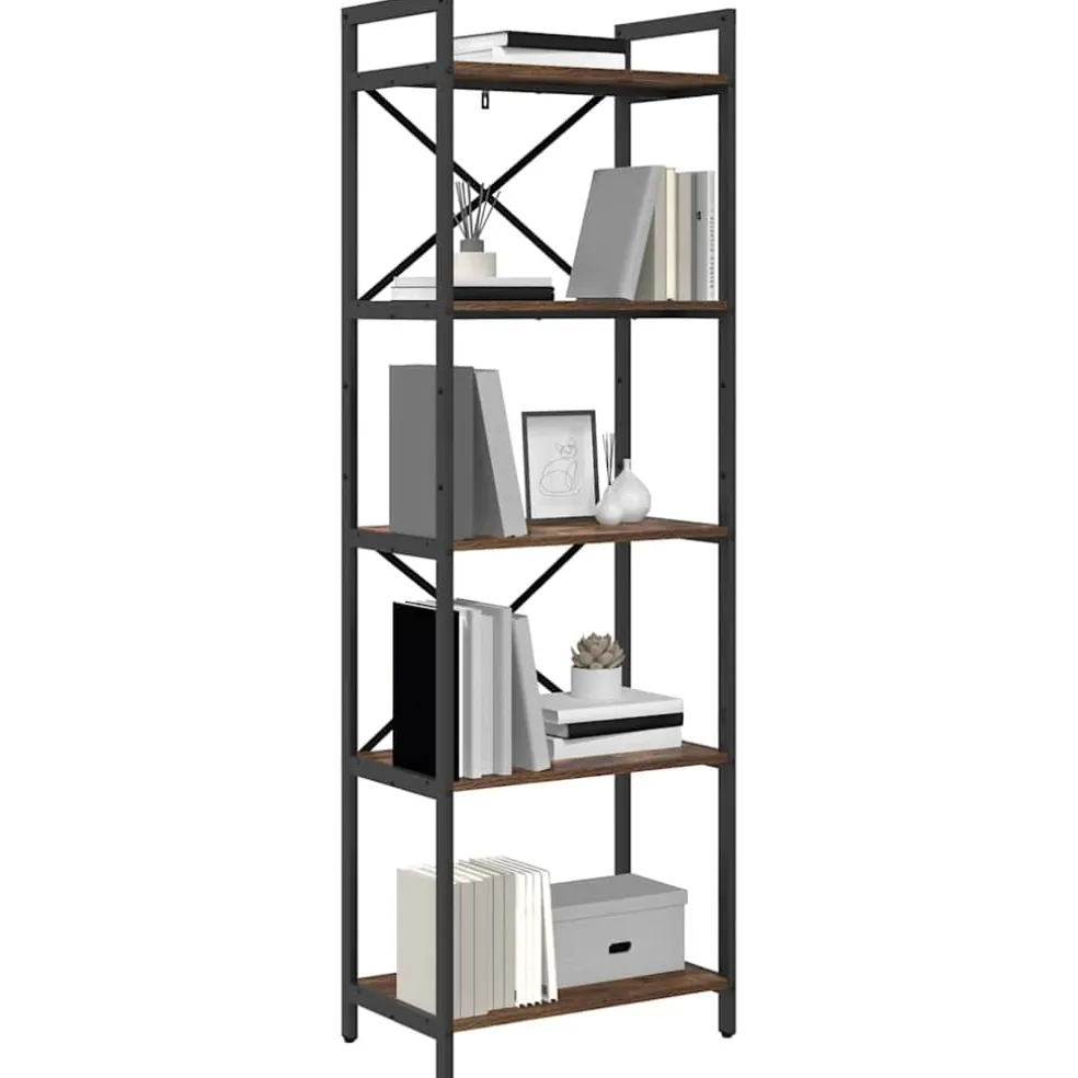 vidaXL Boekenkast 5-laags 56 x 34 x 171 cm Bewerkt hout Gerookt eiken