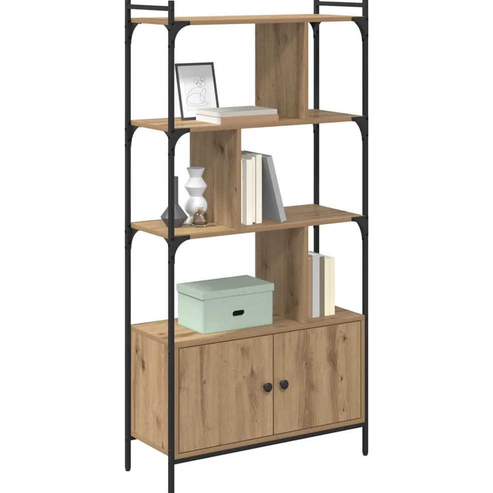 vidaXL Boekenkast 6-laags 76,5 x 30 x 154,5 cm Bewerkt hout