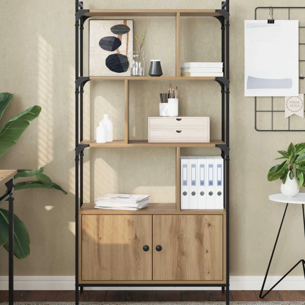 vidaXL Boekenkast 6-laags 76,5 x 30 x 154,5 cm Bewerkt hout