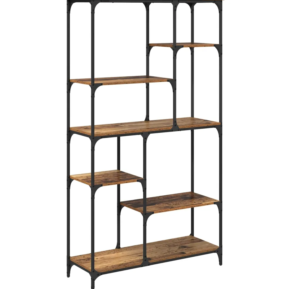 vidaXL Boekenkast 5-laags 99 x 35,5 x 176 cm Bewerkt hout Oud hout