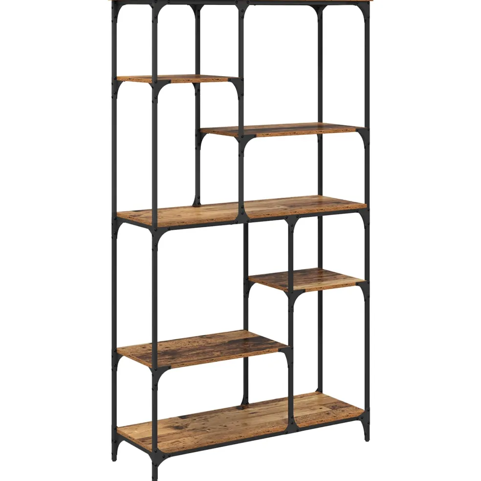 vidaXL Boekenkast 5-laags 99 x 35,5 x 176 cm Bewerkt hout Oud hout