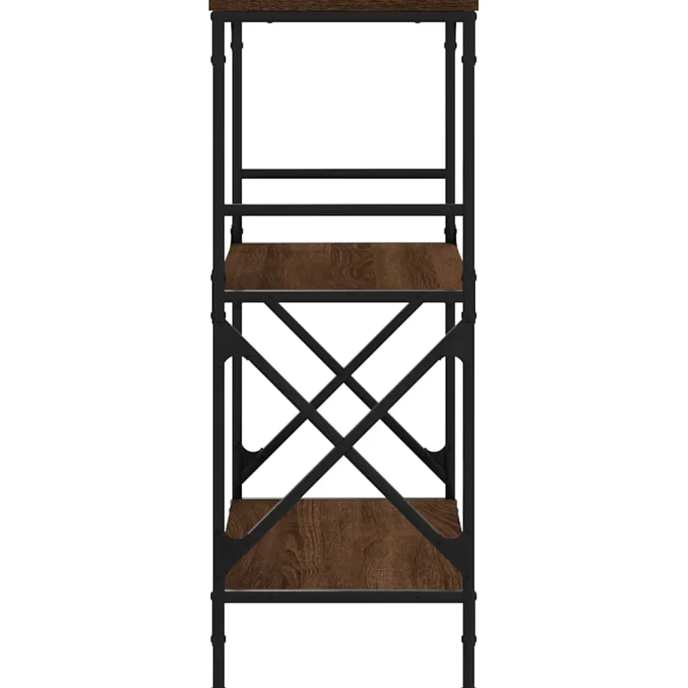 vidaXL Boekenkast 3-laags 59x35x90,5 cm bewerkt hout bruin eikenkleur