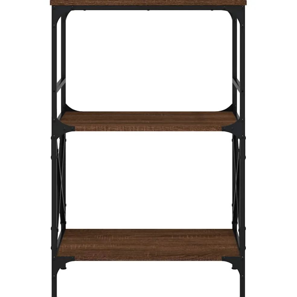 vidaXL Boekenkast 3-laags 59x35x90,5 cm bewerkt hout bruin eikenkleur