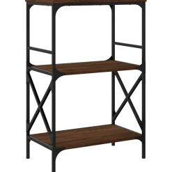 vidaXL Boekenkast 3-laags 59x35x90,5 cm bewerkt hout bruin eikenkleur