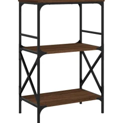 vidaXL Boekenkast 3-laags 59x35x90,5 cm bewerkt hout bruin eikenkleur