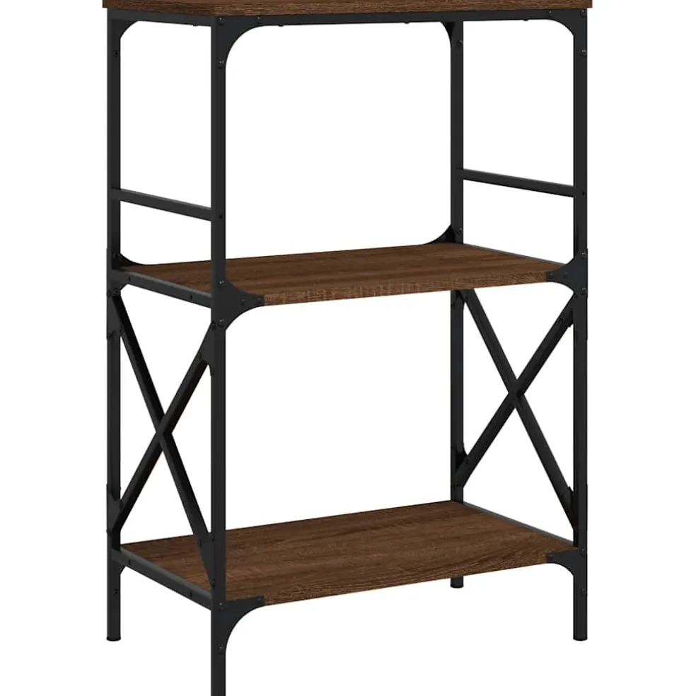 vidaXL Boekenkast 3-laags 59x35x90,5 cm bewerkt hout bruin eikenkleur