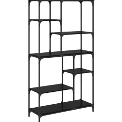 vidaXL Boekenkast 5-laags 99 x 35,5 x 176 cm Bewerkt hout Zwart eiken