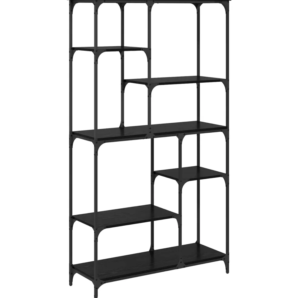 vidaXL Boekenkast 5-laags 99 x 35,5 x 176 cm Bewerkt hout Zwart eiken