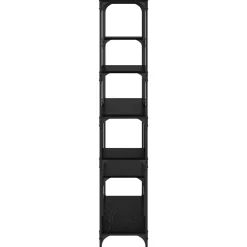 vidaXL Boekenkast 5-laags 99 x 35,5 x 176 cm Bewerkt hout Zwart eiken
