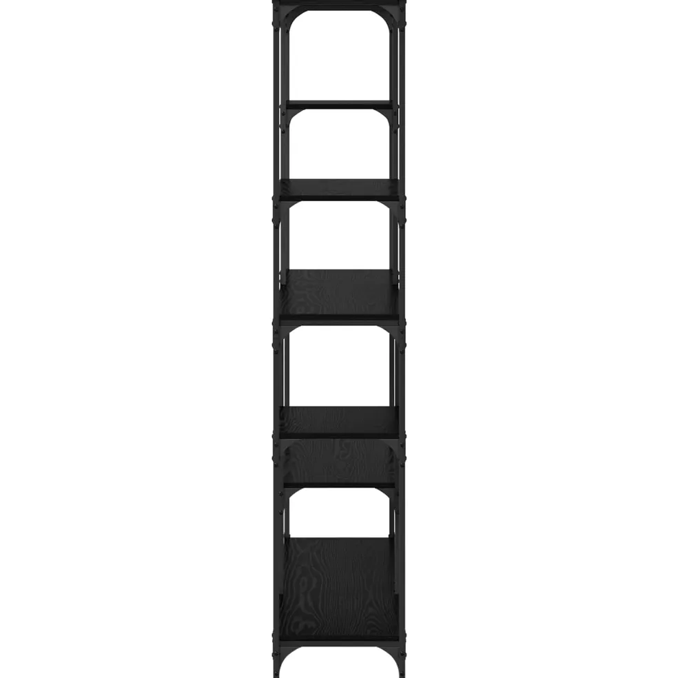 vidaXL Boekenkast 5-laags 99 x 35,5 x 176 cm Bewerkt hout Zwart eiken