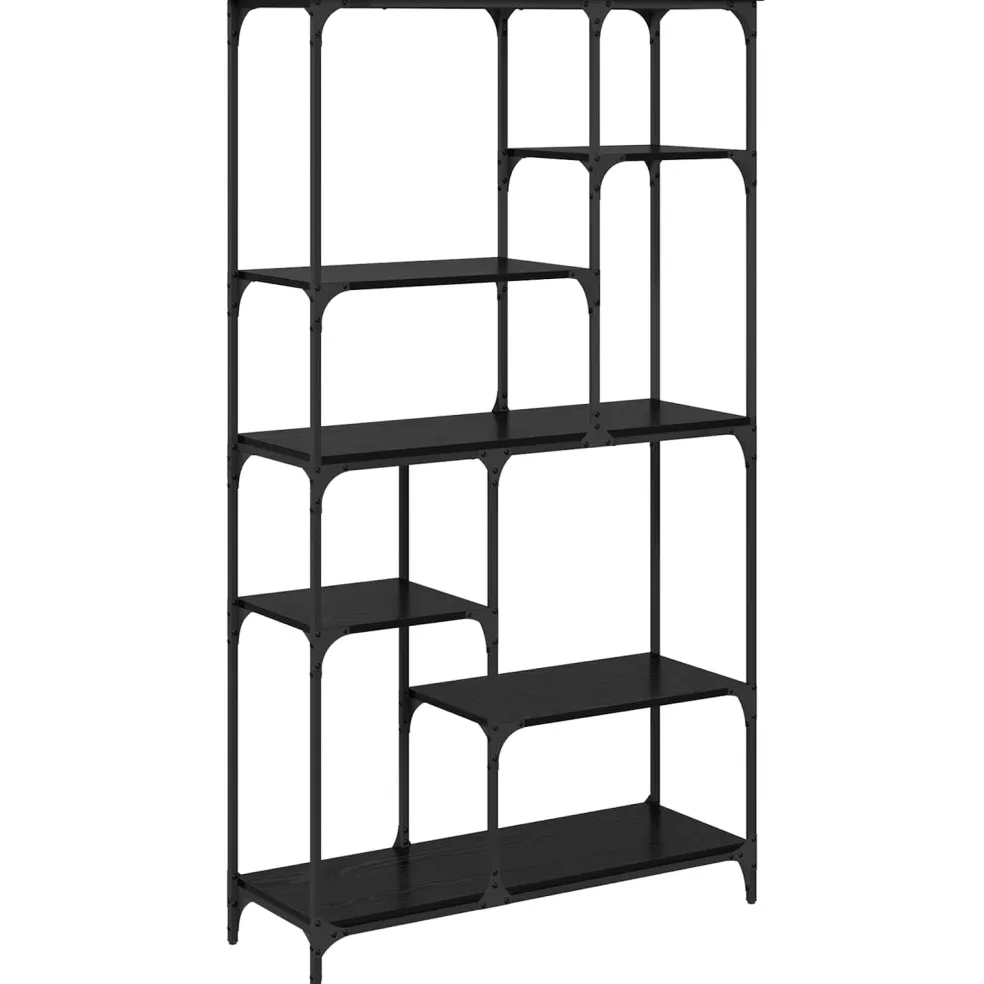 vidaXL Boekenkast 5-laags 99 x 35,5 x 176 cm Bewerkt hout Zwart eiken