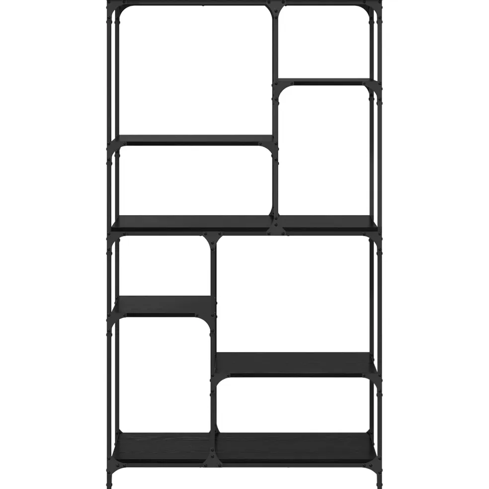 vidaXL Boekenkast 5-laags 99 x 35,5 x 176 cm Bewerkt hout Zwart eiken