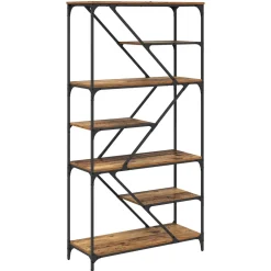 vidaXL Boekenkast 9-laags 91 x 36 x 176 cm Bewerkt hout Oud Hout
