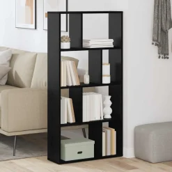 vidaXL Boekenkast 8-laags 60 x 20 x 120,5 cm Bewerkt hout Zwart Eiken