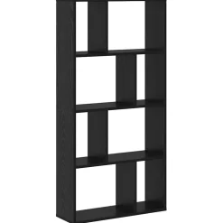 vidaXL Boekenkast 8-laags 60 x 20 x 120,5 cm Bewerkt hout Zwart Eiken