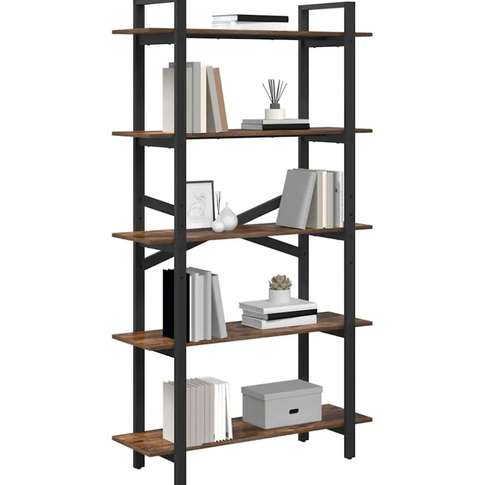 vidaXL Boekenkast 5-laags 100 x 33,5 x 178 cm Bewerkt hout