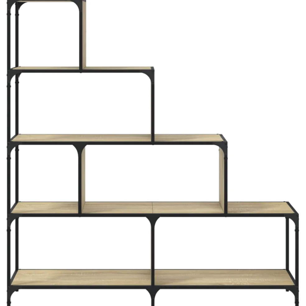 vidaXL Boekenkast 4-laags 139x33,5x149 cm bewerkt hout sonoma eiken