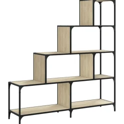 vidaXL Boekenkast 4-laags 139x33,5x149 cm bewerkt hout sonoma eiken