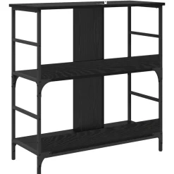 vidaXL Boekenkast 4-laags 78,5 x 33 x 82 cm Bewerkt hout Zwart eiken