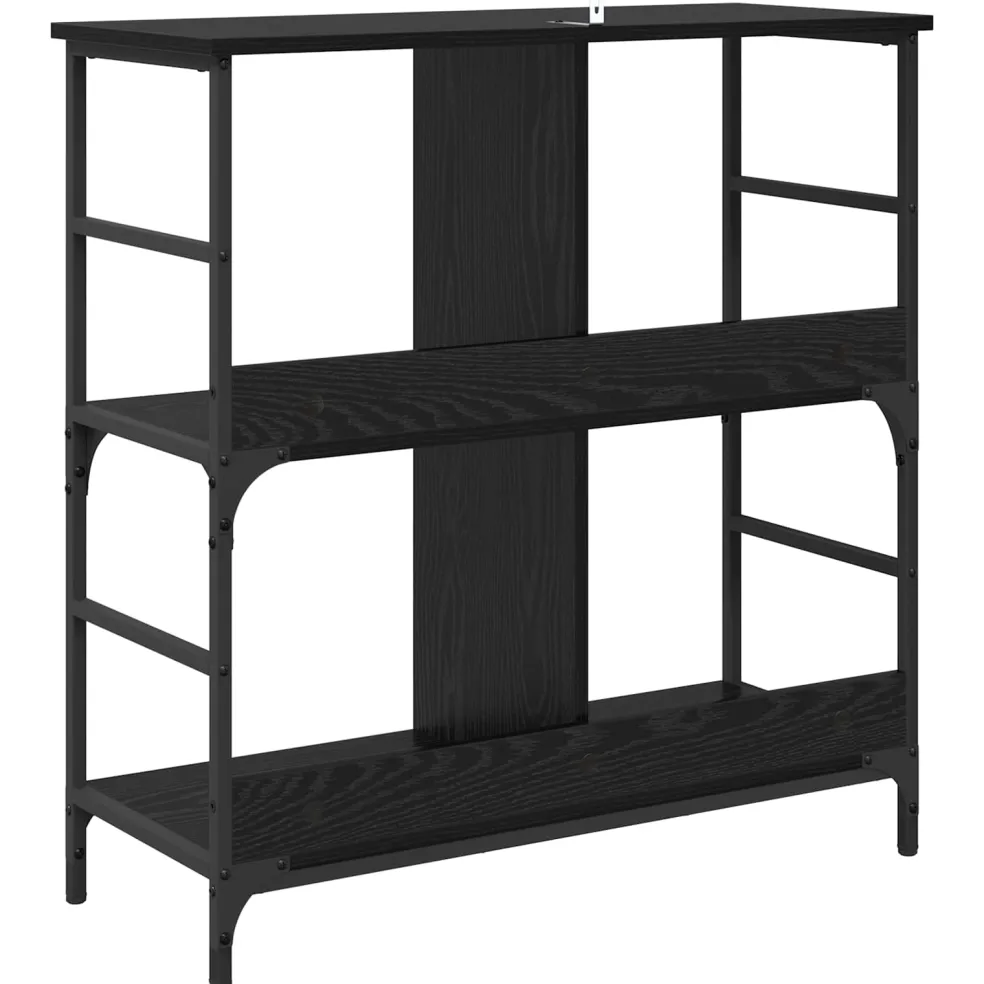 vidaXL Boekenkast 4-laags 78,5 x 33 x 82 cm Bewerkt hout Zwart eiken