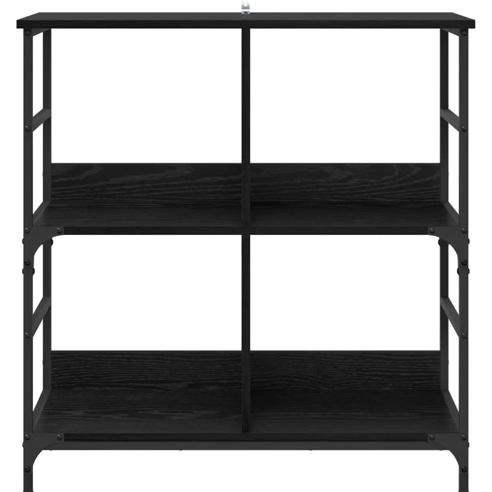 vidaXL Boekenkast 4-laags 78,5 x 33 x 82 cm Bewerkt hout Zwart eiken