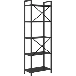 vidaXL Boekenkast 5-laags 56 x 34 x 171 cm Bewerkt hout Zwart Eiken