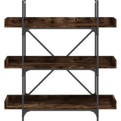vidaXL Boekenkast 3-laags 100x33x108,5 cm bewerkt hout gerookt eiken