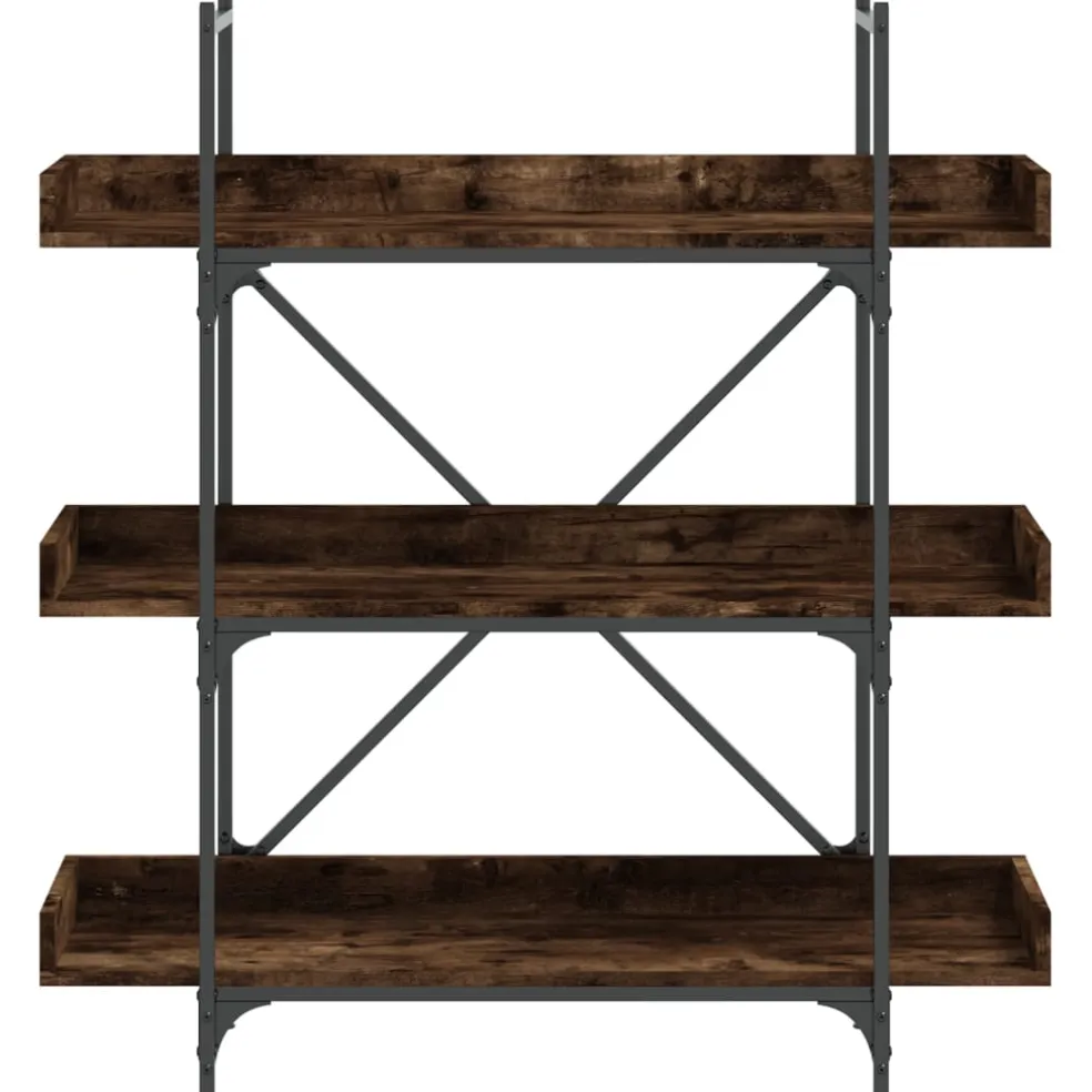 vidaXL Boekenkast 3-laags 100x33x108,5 cm bewerkt hout gerookt eiken
