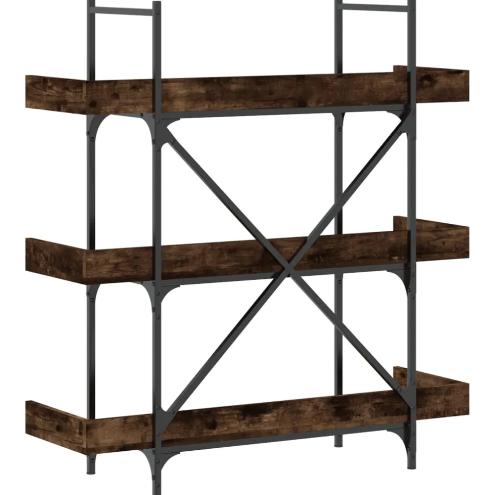 vidaXL Boekenkast 3-laags 100x33x108,5 cm bewerkt hout gerookt eiken